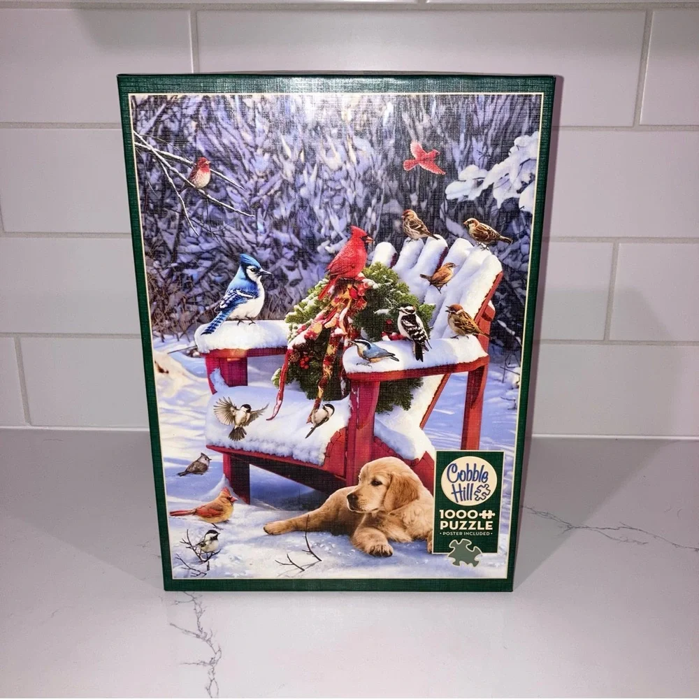 1000 Piece Warm Winter’s Day Bird Jigsaw Puzzle - Cobble Hill - Picture 1 of 4